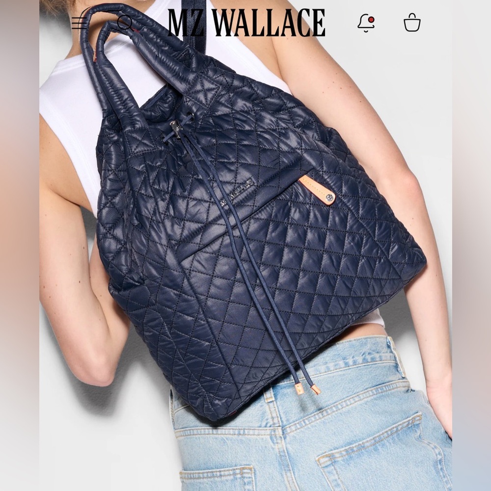 MZ Wallace Metro Convertible Backpack Navy - Picture 6 of 14